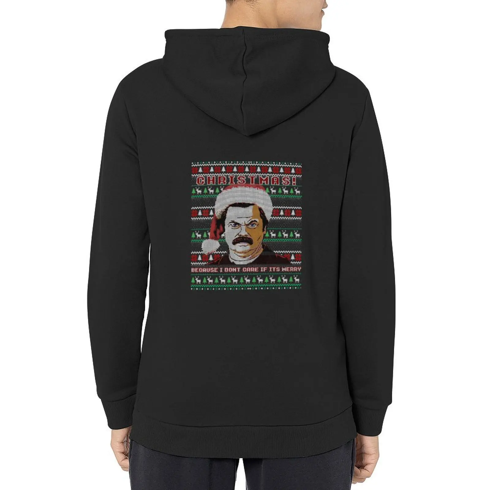 

Ron Swanson Christmas - funny ugly sweater Hoodie blouse clothes for men anime clothes aesthetic clothing hoodie graphic