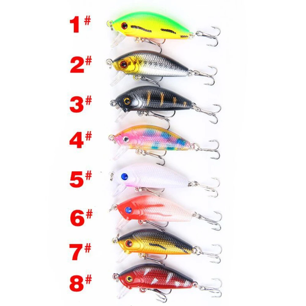 

50mm 4.2g 2Pcs Crankbait Minnow Fishing Lure - Floating Wobbler Hard Bait for Sea Bass Artificial Plastic Fish Tackle