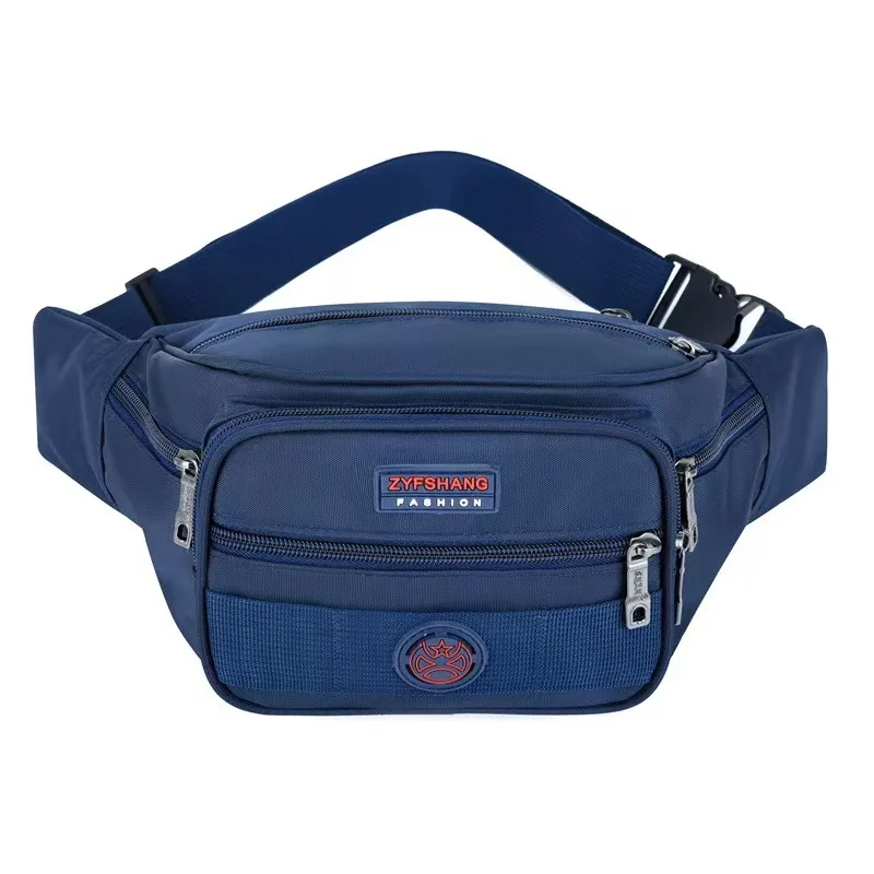 Pria dan wanita bersepeda lari dekat tas pinggang tahan aus kain Oxford tas dada gunung