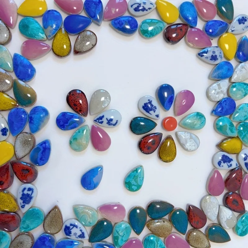 100g Multicolor Irregular Ceramic Mosaic Tiles DIY Mosaic Crafting Stone Handmade Hobby Art Wall Decor Petals