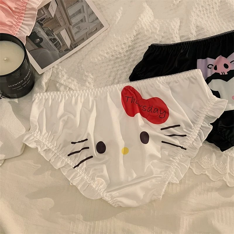 Kuromi Melody Pochacco Cute Cartoon Anime Underwear Sweet Cartoon Sanrio Panty Milk Silk Women\'s Cotton Panty Cozy Sexy Briefs