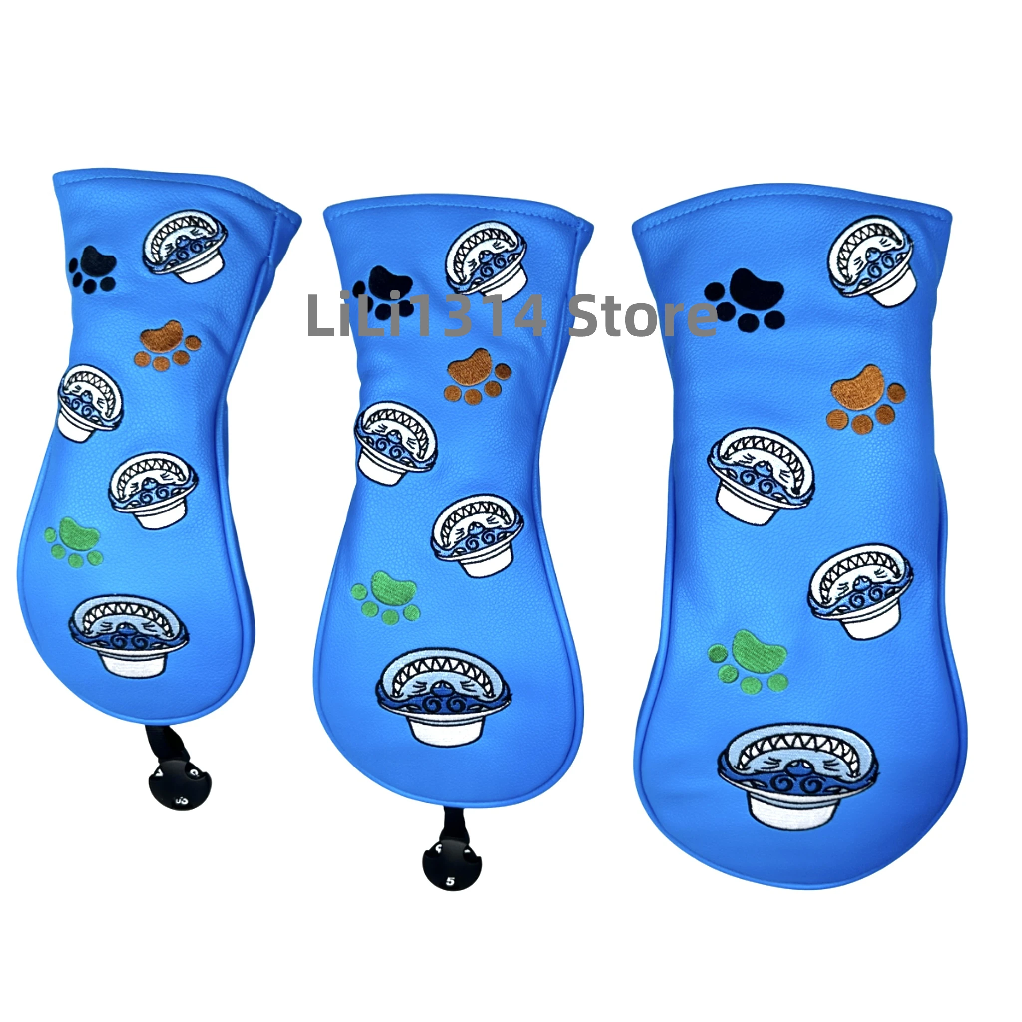 Golf Coffee cat Pattern Head cover Driver Head Covers Fairway Wood Head Covers Hybrid Head Covers Putter Cover