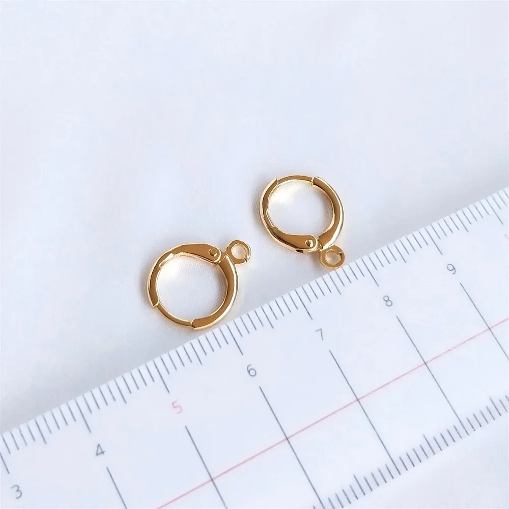 14K Gold-plated Round Ear Clip European Ear Buckle Diy Popular Hand-made Ear Accessories Materials in Europe and America E006