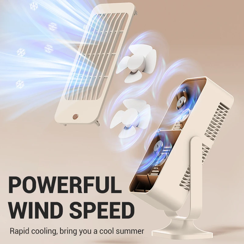 حار بيع مروحة طاولة كهربائية قابل للتعديل 3 وضع 2 رئيس مروحة التبريد مكتب المنزل المحمولة قابلة للشحن سطح المكتب مروحة توزيع الهواء