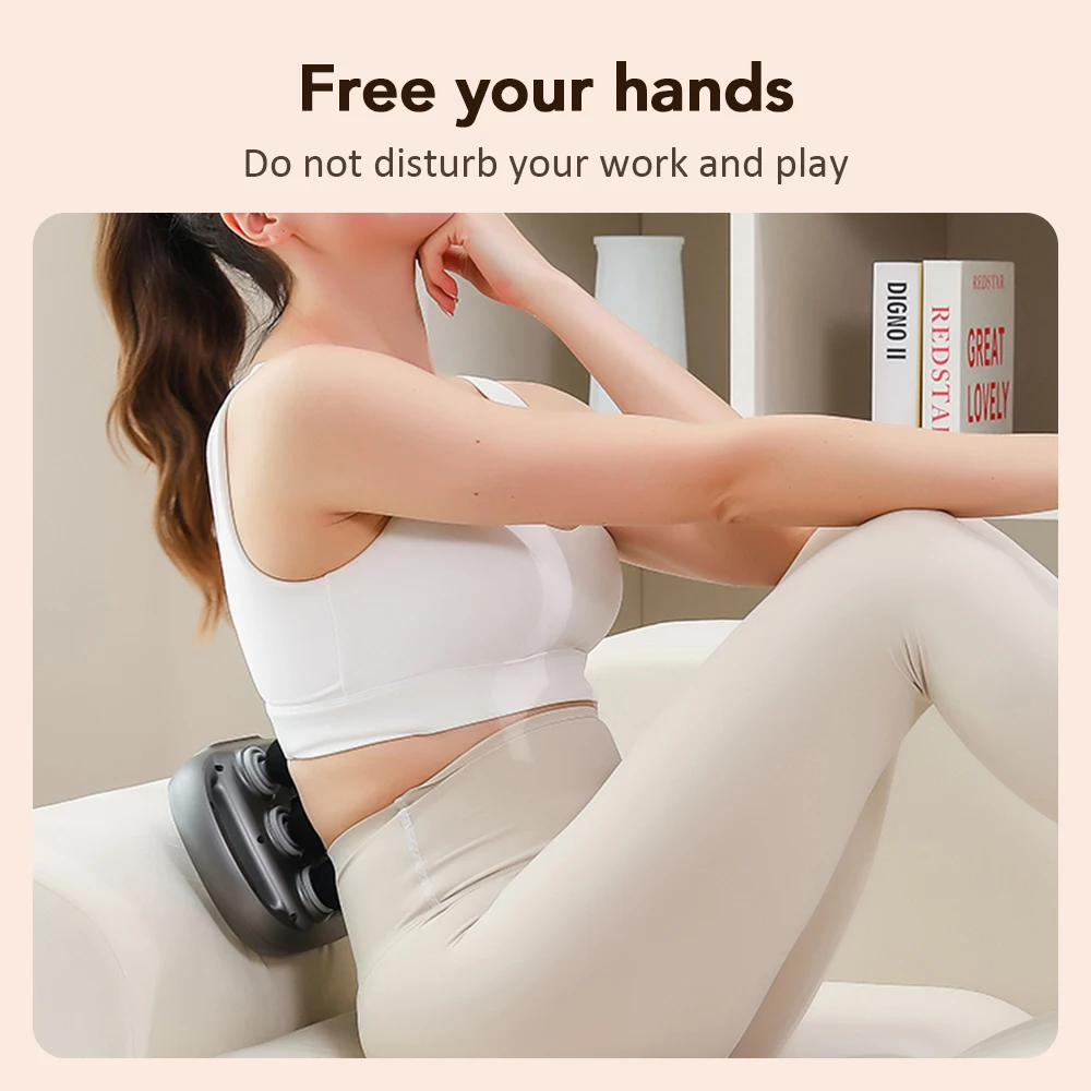 Six-head Fascia Gun Deep High Frequency Vibration Wireless Waist Back Massager Body Relaxation Shoulder Calf Massager Gun