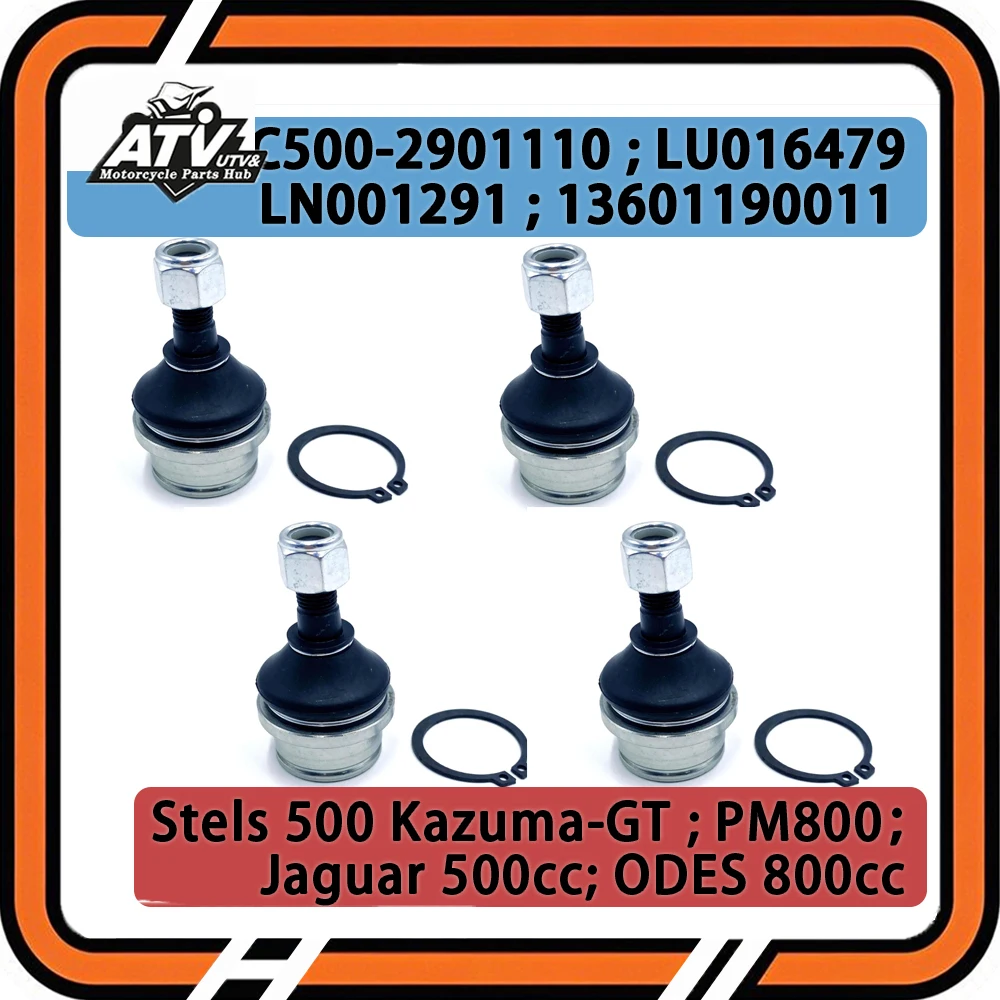 

4PCS Ball Joint Ball End Assy For ODES 800 Kazuma Jaguar 500K PM800 500 GT K LN001291 13601190011 C500-2901110 LU016479