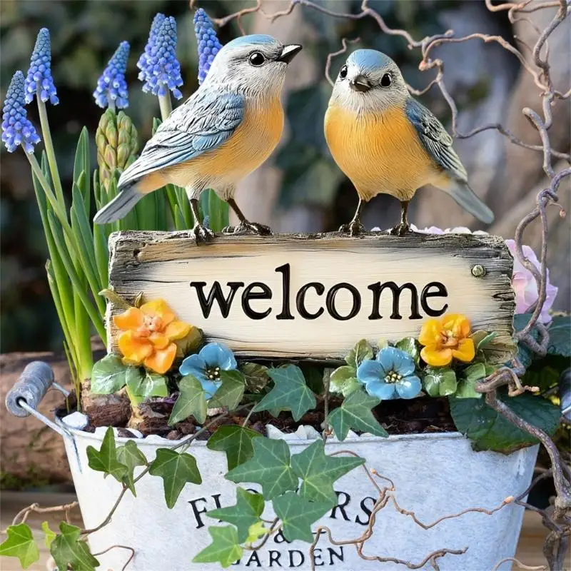 F19B Garden Bird Signage Ground Stake Landscape Marker For Backyard Event Celebration