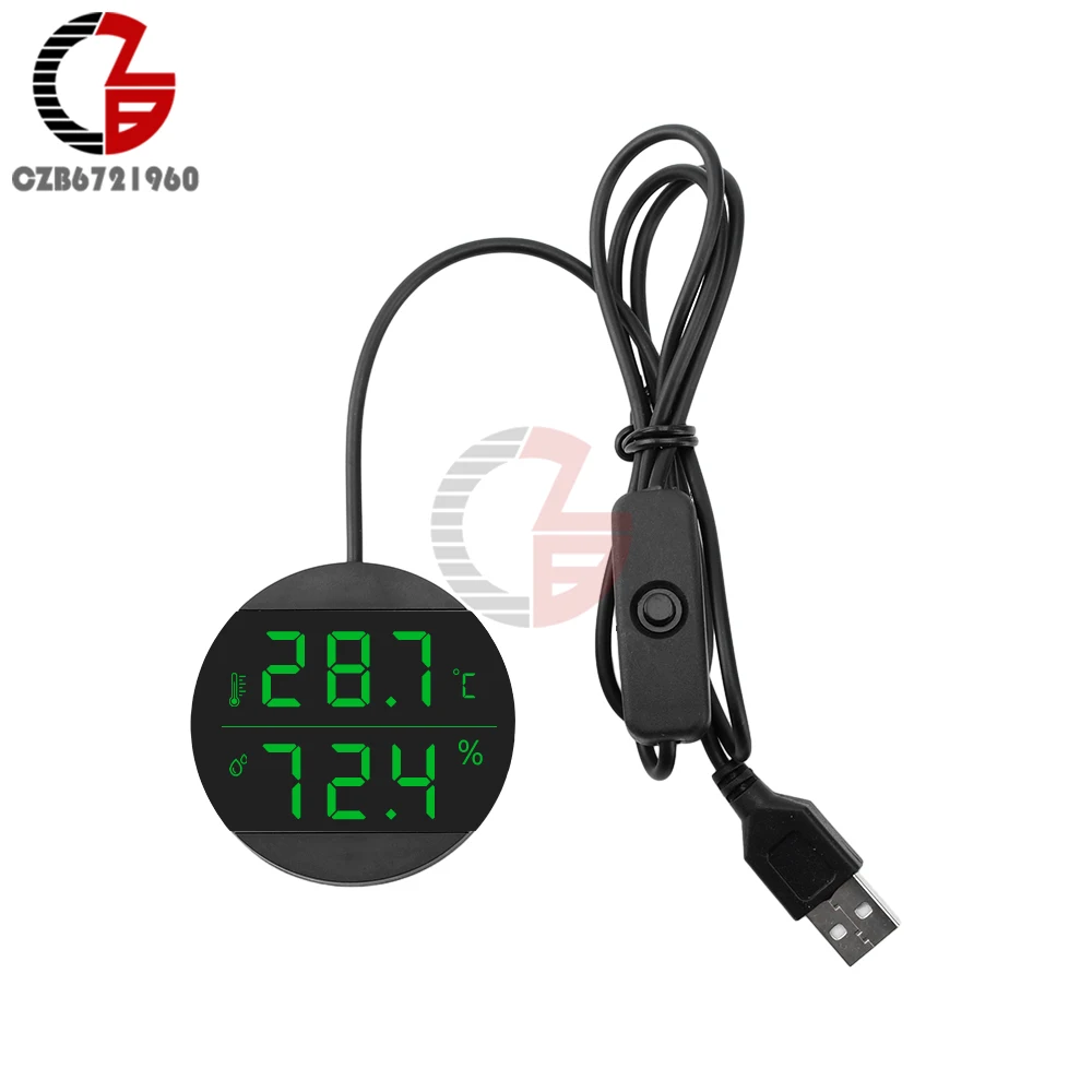 High Precision USB Thermometer LCD Digital Aquarium Fish Tank Thermometer 0-60℃ Temperature Sensor Meter Thermometer Measurement