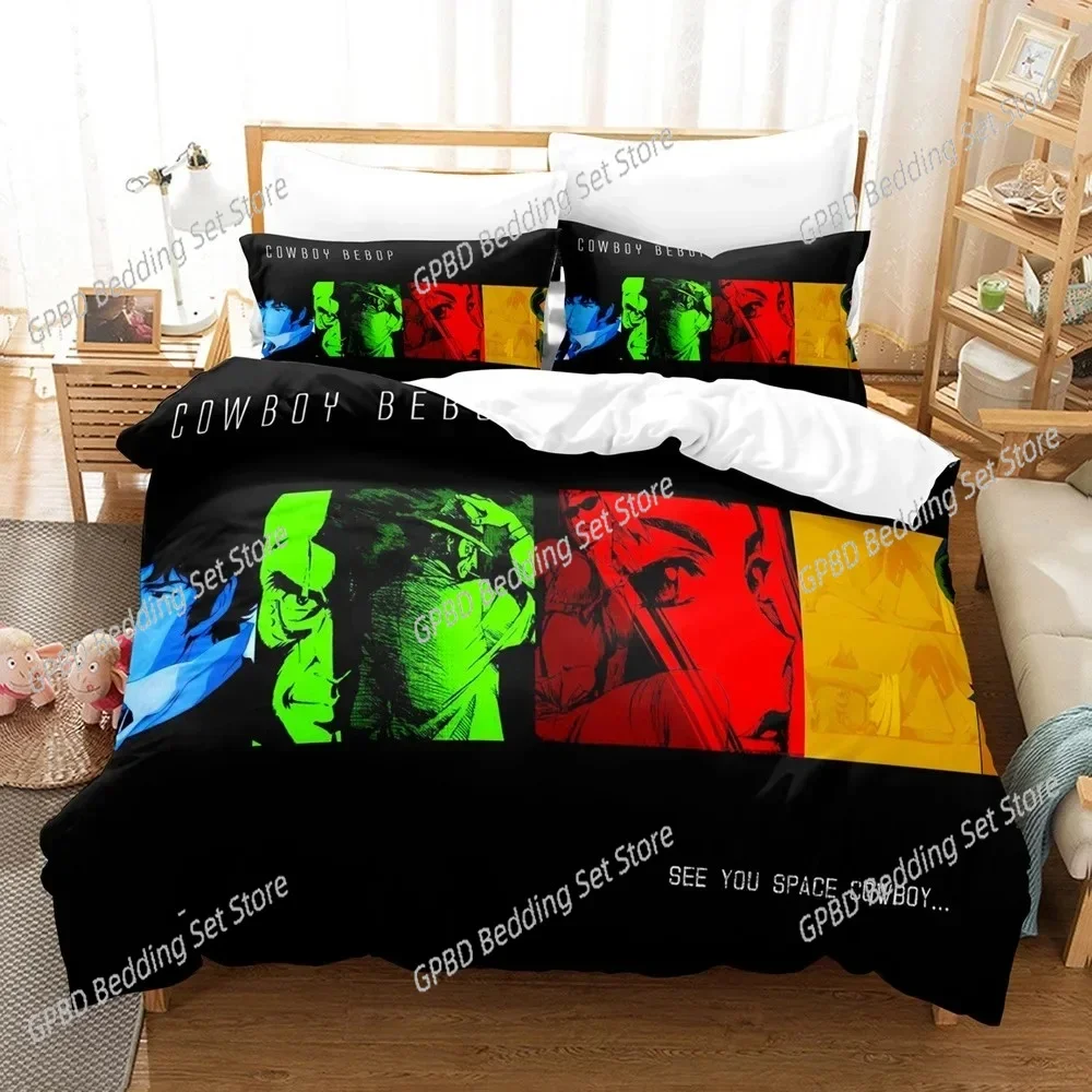 Cowboy Bebop Bedding Set Japanese Anime Quilt Cover Twin Full Queen King Size With Pillowcase Home Textile