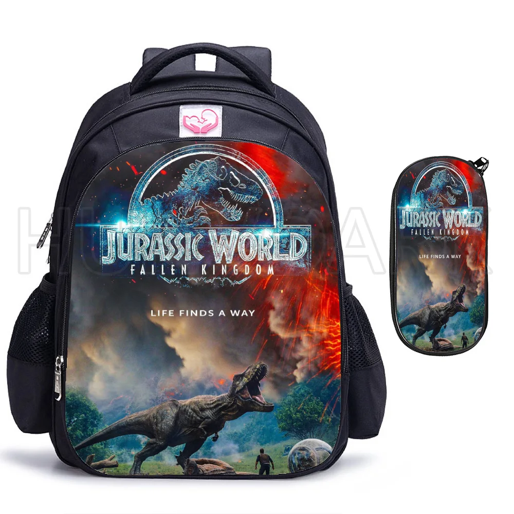 Jurassic Park Primary Schoolbag Boys Girls Cartoon Children Backpack Dinosaur World Schoolbag Reflective Breathable Mochilas