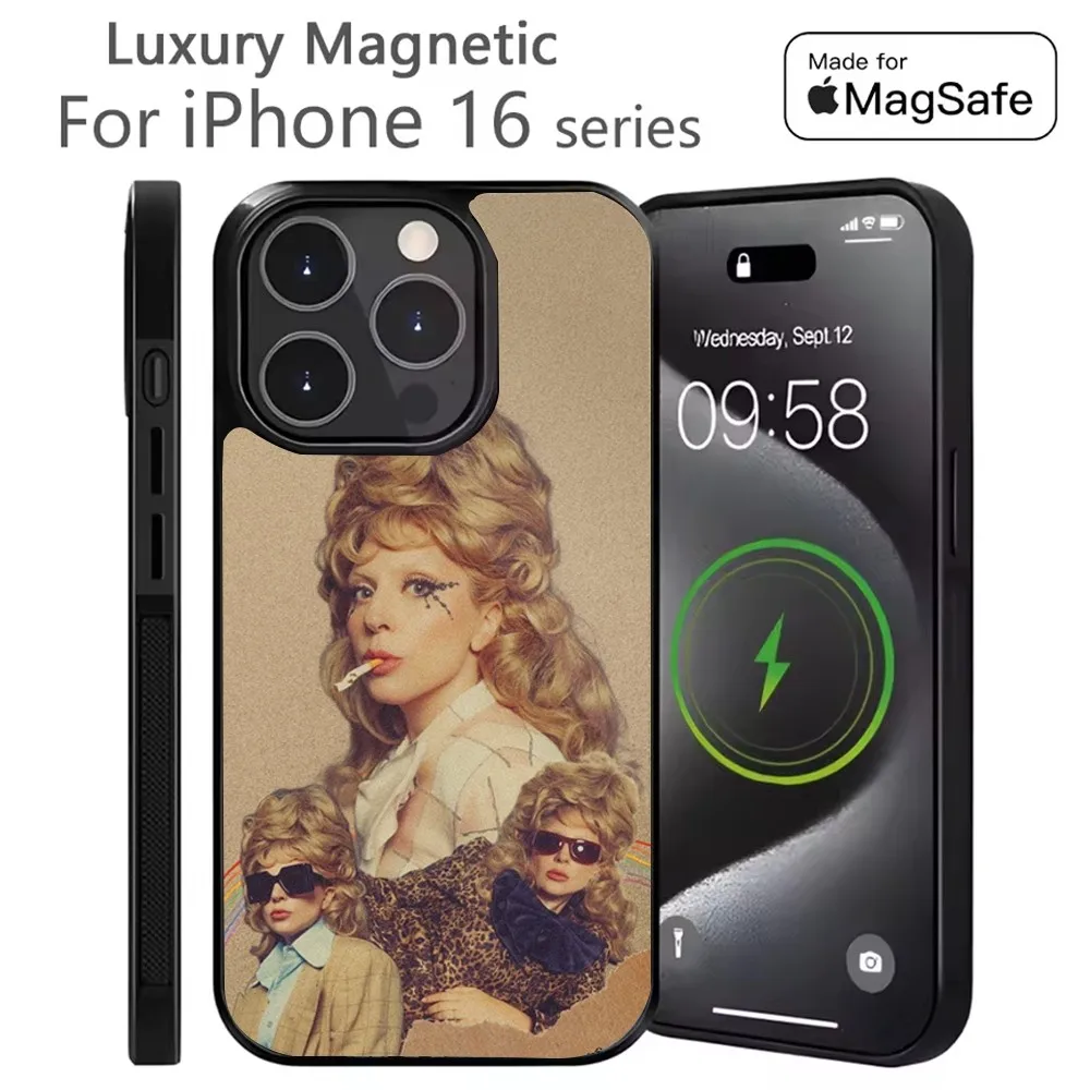 L-Lady Singer G-Gaga Die With A Smile Phone Case For iPhone 16,15,14,13,12,Plus,Pro,Max Mini Magsafe Magnetic Wireless Charging