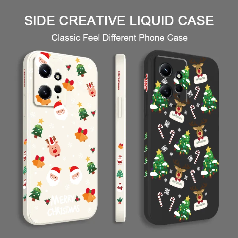 Funda de teléfono de silicona suave con patrón navideño para Xiaomi Redmi Note 14 13 12 Pro Plus 5G 12S 11 10 14C 13C 12C cubierta de TPU a prueba de golpes