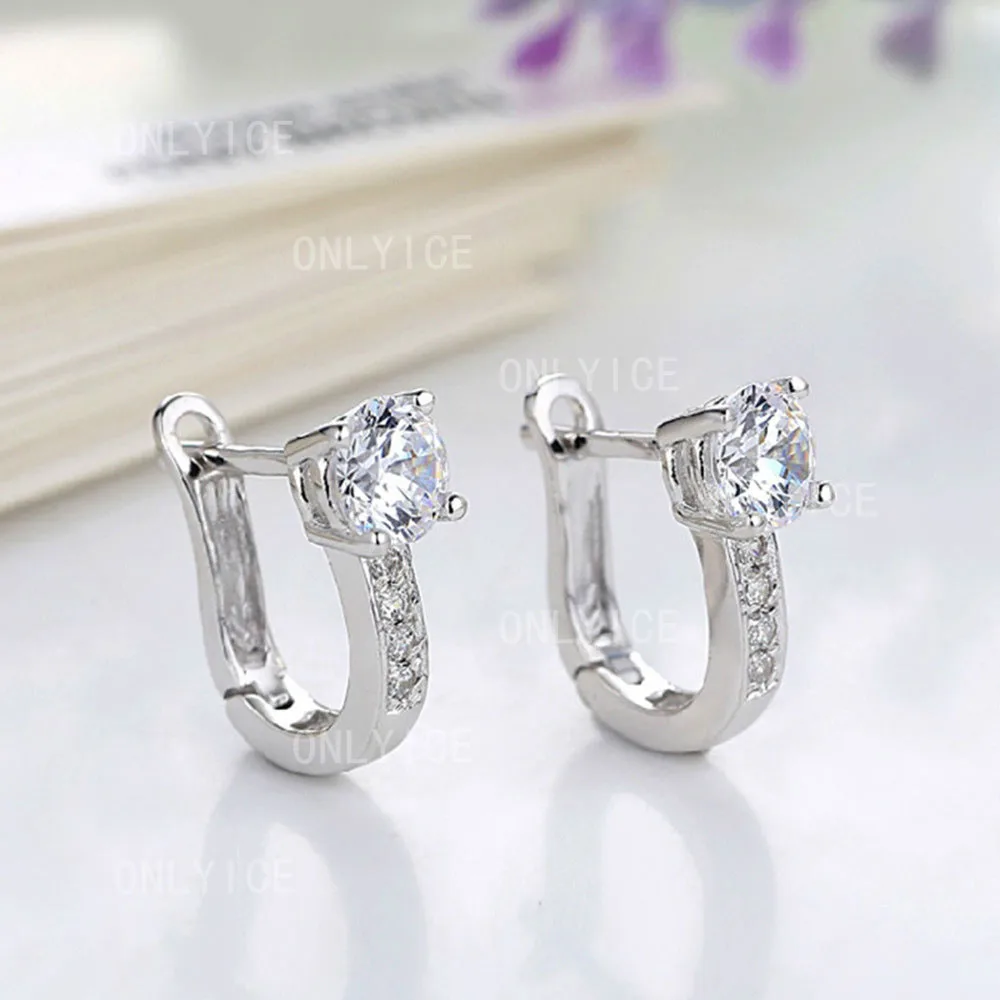 

925 Sterling Silver Earrings Zircon U-shaped Stud Earrings For Women Charm Fashion Jewelry And Daily Wear