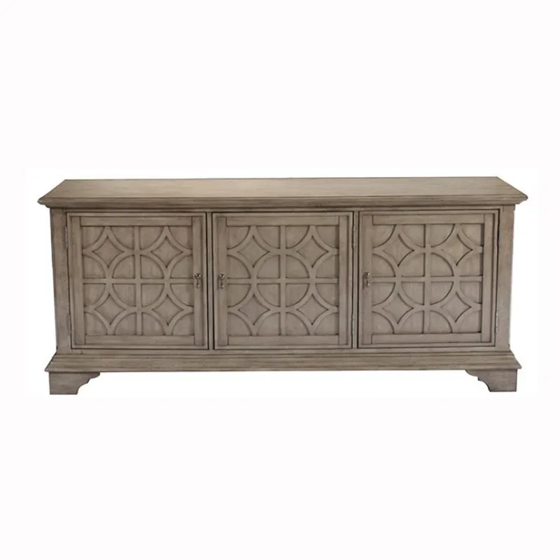 American rural solid wood dining side cabinet retro and old living room entrance cabinet French homestay locker furniture