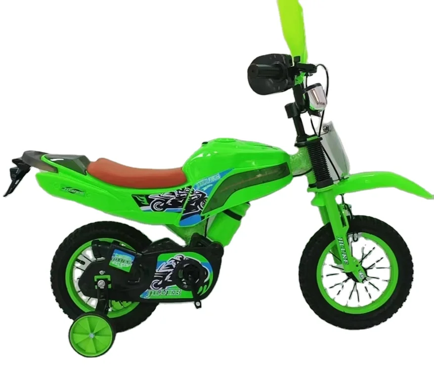 

Wholesale OEM Best-selling Motorcycle Style Children's Bicycle with Auxiliary Wheels Frame Bicycle