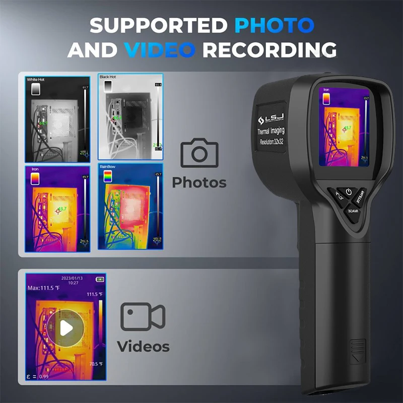 135g Handheld Infrared Thermal Imaging Camera 2.4-Inch Display 32x32 Thermal Pixels for Building HVAC Electrical Inspection OEM