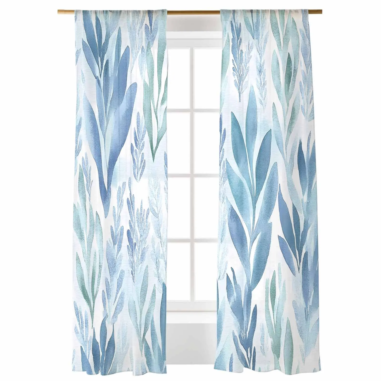 

Vintage Coral Plant Curtain Window Tulle Curtains For Living Room Kitchen Window Treatments Voile Curtains
