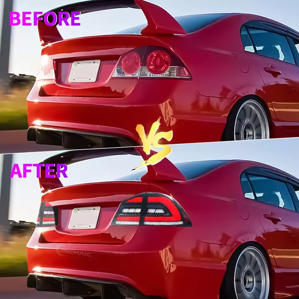 

TYPY автомобиль для Honda Civic FD2 задний фонарь 2012-2015, обновление, модифицированный для нового DRL, динамический указатель поворота, светодиодный задний фонарь, автоаксессуары