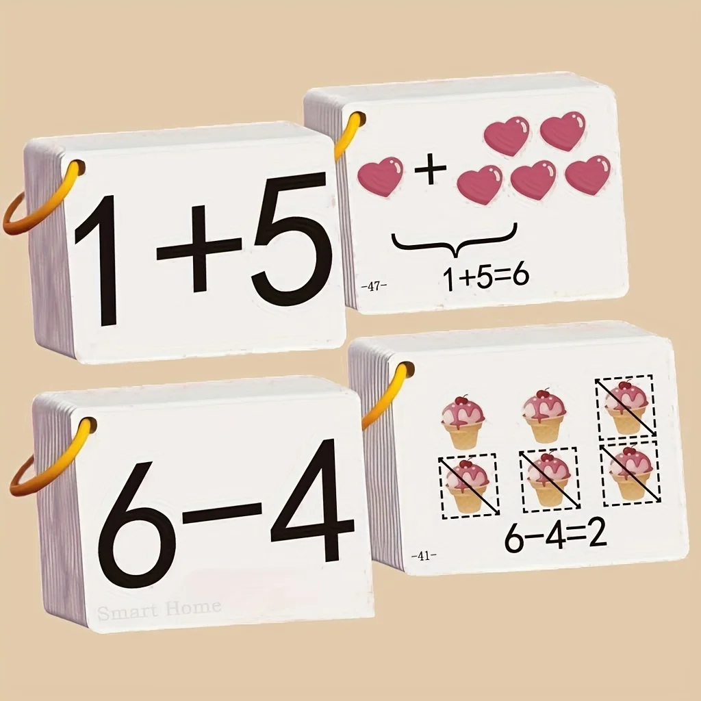132 Cards with Addition and Subtraction Within 0-10, a Complete Set of Cards for Early Childhood Math Development, Including Addition, Subtraction, Multiplication, and Division Mental Arithmetic Cards, to Train Children's Mathematical Thinking, Concentration, and Help Them Learn, Suitable for School Supplies, Holiday Gifts, Classroom Activities, Arithmetic Practice, Educational Flashcards, Interactive Learning, Learning and Educational Writing Aids, Christmas Gifts