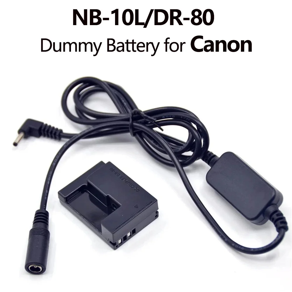 

12V-24V Step Down Cable DR-80 DC Coupler NB-10L NB10L Dummy Battery for Canon PowerShot G15 G16 SX60HS SX50HS SX40 SX50 SX60 G1