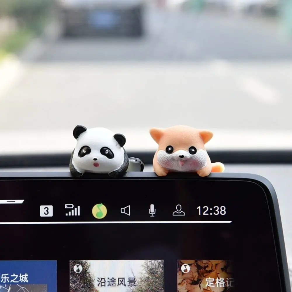 Gift Computer TV Little Animal Ornaments Showpiece Creative Car Navigation Screen Decorations Resin Table Edge Ornaments