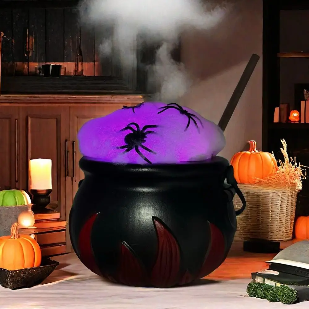 Creative Halloween Witches Pumpkin Cauldron Portable Colorful Witch Color Mixing Pot Set Funny Artificial