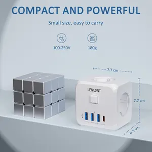 LENGENT HOUSE WALL TRAIN Extensor, EU plug charger, switching and off, 3 CA outputs, 3 USB, type C, 7-EM-1 ports 10 MAIN SALES ADAPTER TAKEN - №10