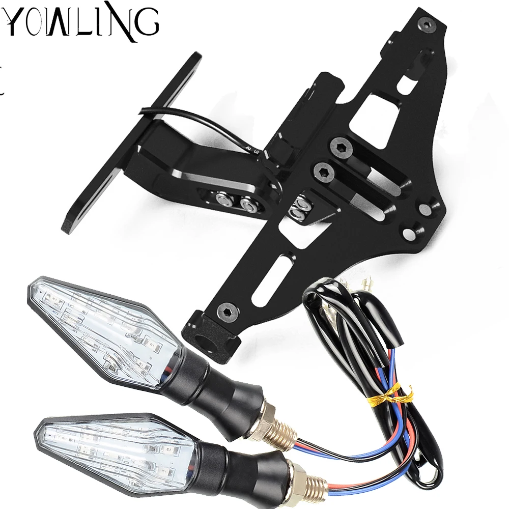 

CNC Adjustable Angle License Number Plate with LED light Frame Holder Bracket For Ducati 749 999 1098 1199 1299 1198 848 R S