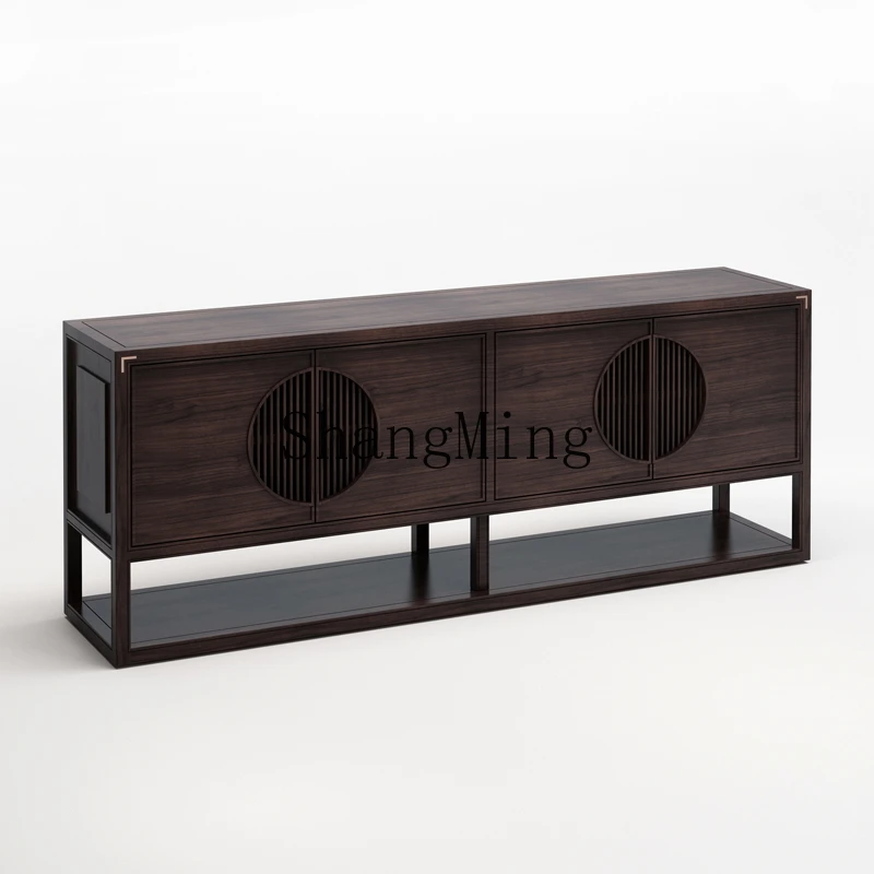 

CL New Chinese Solid Wood Entrance Cabinet Zen Entry Partition Mealside Locker Against Wall Storage