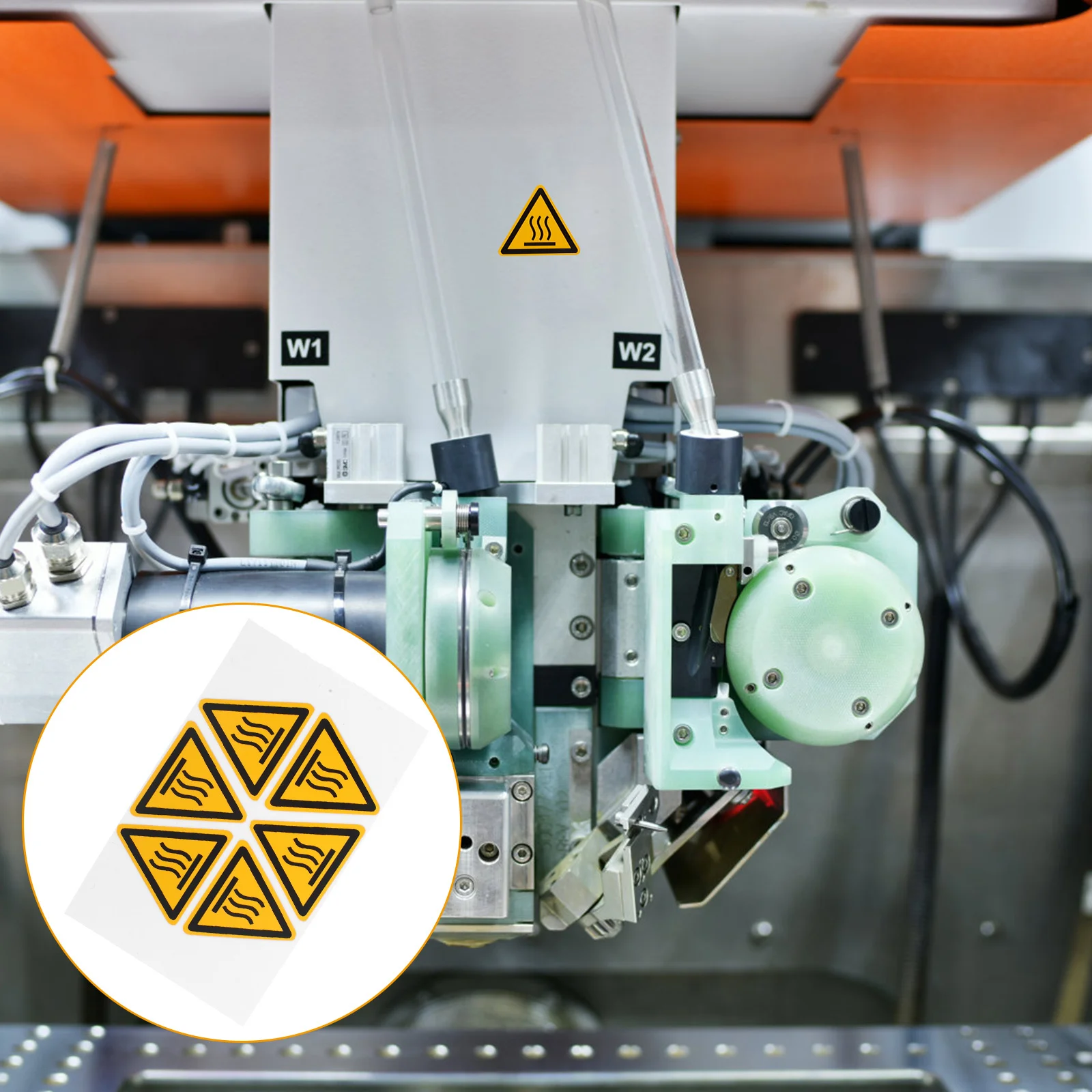 

2 Sheets High Temperature Warning Stickers Do Not Touch Hot Surface Safety Caution Signs Warning Scald Stickers for Equipment