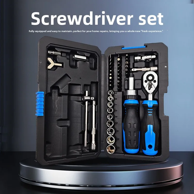 

43 in 1 Ratchet Wrench Screwdriver Set Magnetic Chrome Vanadium Steel Multi Tool Kit for Home Repair Precision Hand Tool