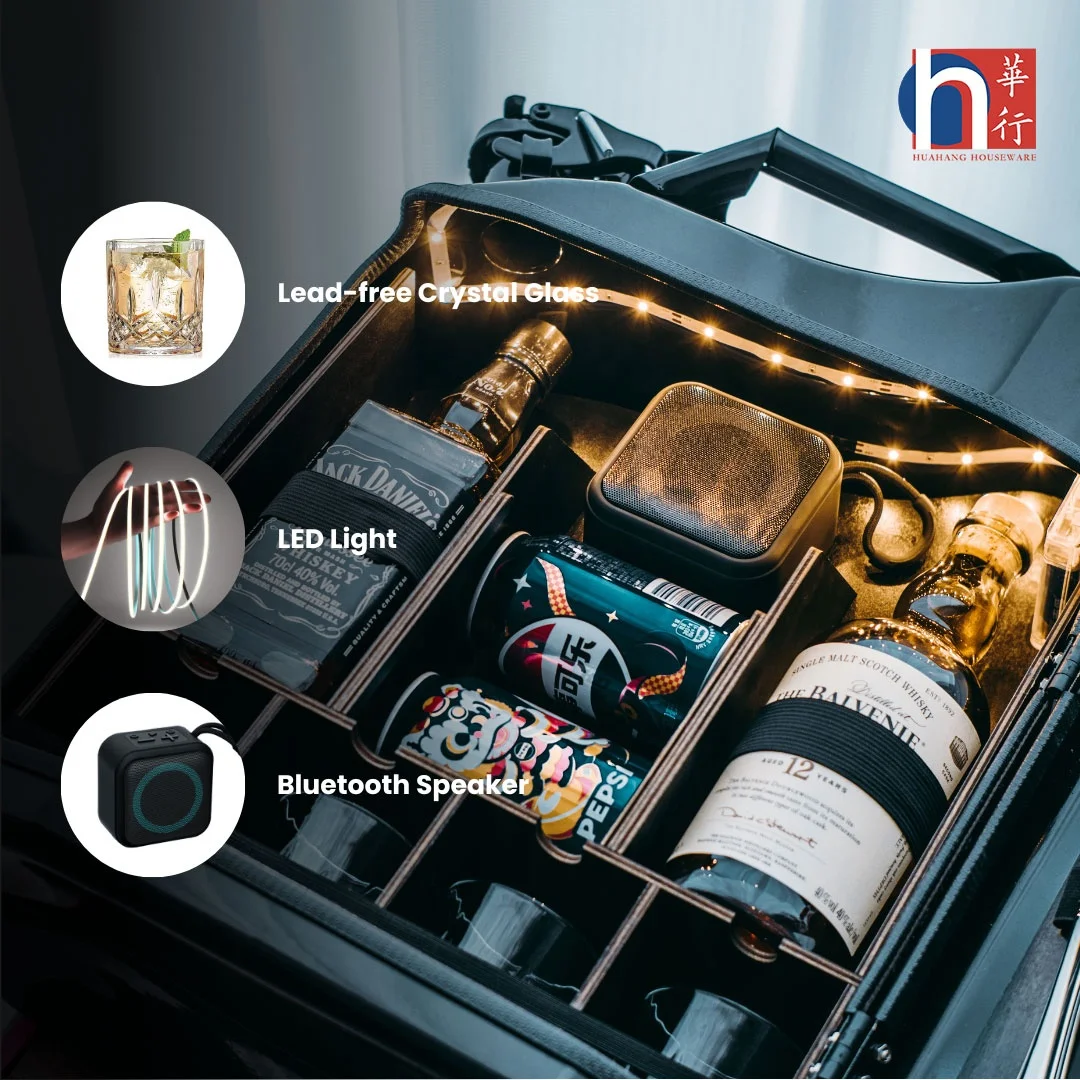 Custom 20L Black Matte Fuel Metal Jerry Can Mini Bar with Wooden Rack Bluetooth Speaker for Home Canister Bar Father's Day Gift