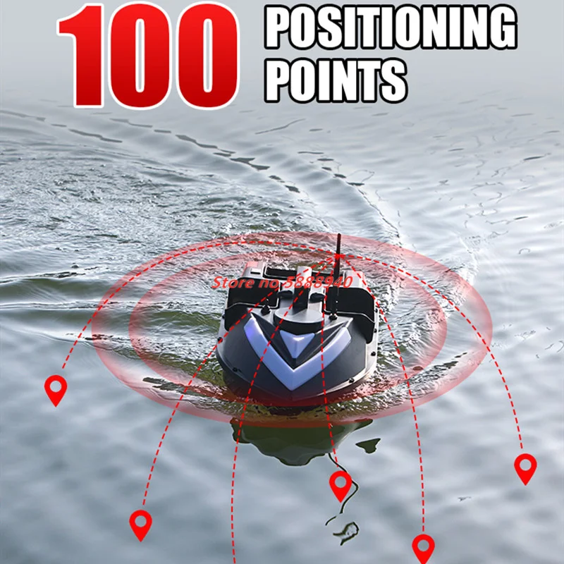 100 Position Point GPS Fishing Bait Boat GPS Beidou Dual Positioning 3 Hopper 500M 2KG 7-Color Remote Control Bait Boat Nest Boa