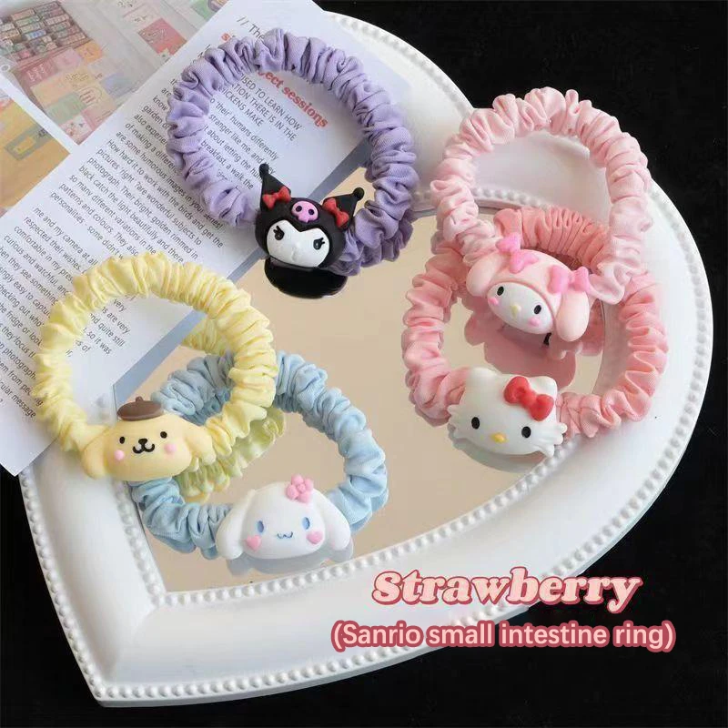 Kawaii Cartoon Kuromi Cinnamoroll Mymelody Hair Ties Cute Sweet Hair Rope Rubber Band For Women Girls Fashion Headdress Gifts