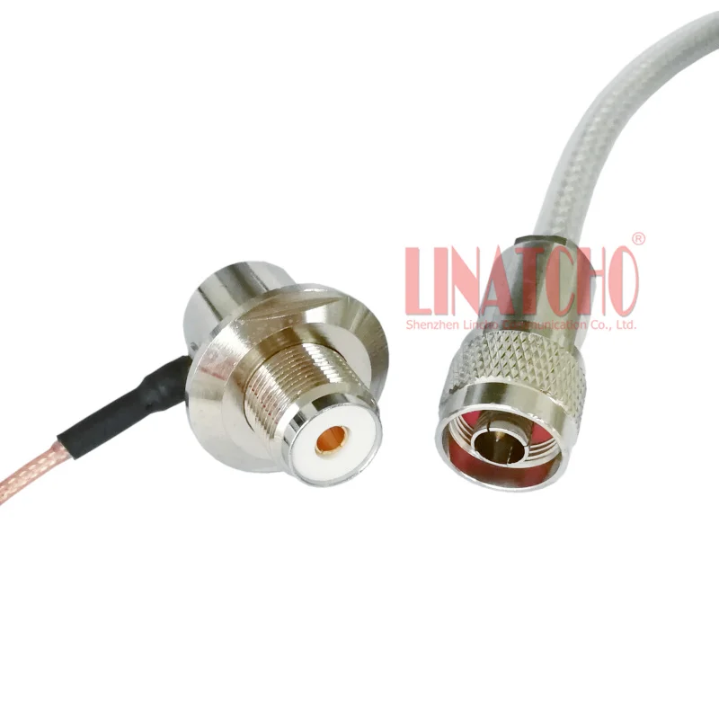 LINATCHO 5 Meters SC-5MS 5D-FV Antenna Coaxial Cable N Male Connector FT-7800 FT-7900 Mobile Car Radio