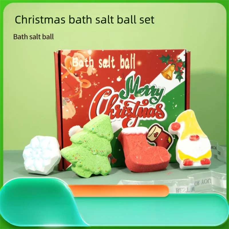 

Christmas Series Bath Ball Set Four-piece Set Essential Oil Bath Holiday Bath Salt Ball Moisturizing