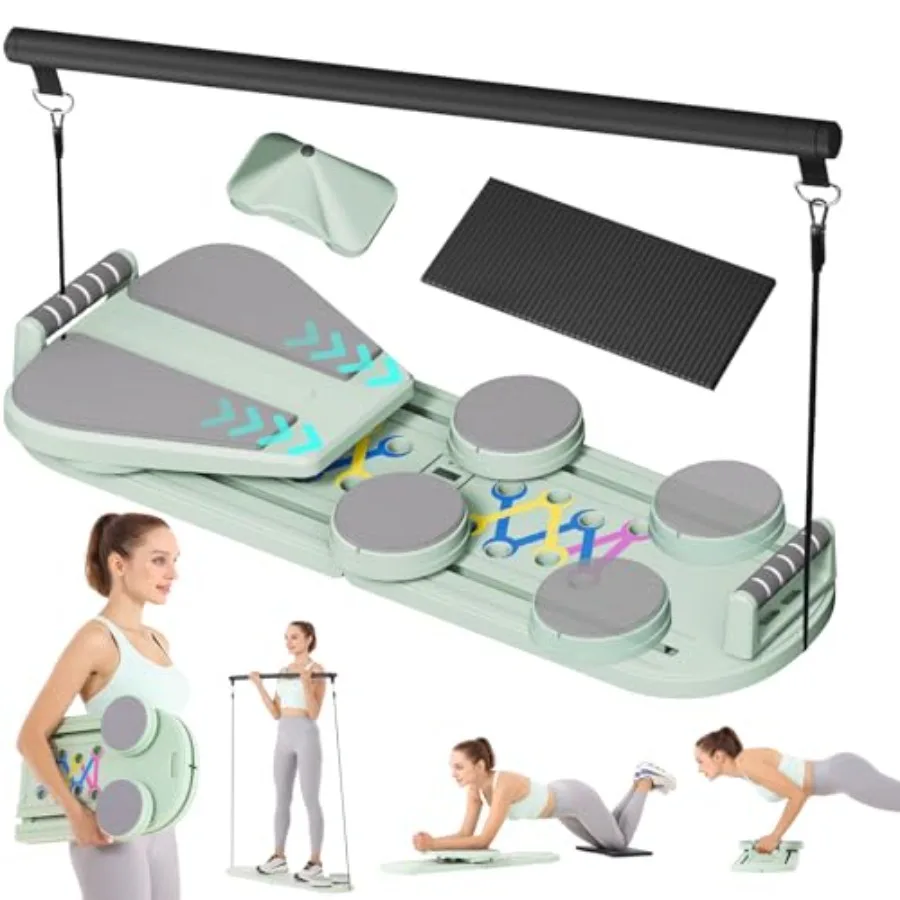 

Foldable Sliding Reformer Pilates Board for Home Workout Portable Abdominal Core Trainer in Black Full Body Workout Equipment w