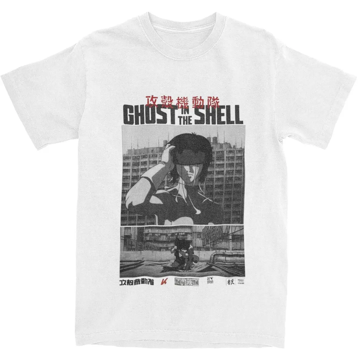 Men Women Ghost In The Shell T Shirt Major Motoko Kusanagi Pure Cotton Tops Leisure Short Sleeve Round Neck Tees Classic T-Shirt