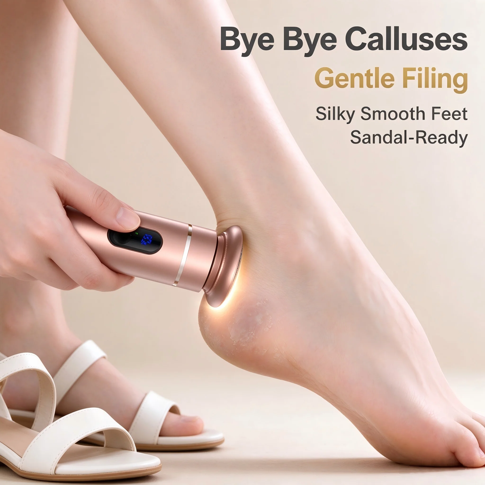 Elektrischer Fußschleifer aus Aluminiumlegierung, Dual-Power, Typ-C/Batterie, Hornhaut- und Hornhautentferner, Pediküre-Werkzeug für glatte Füße – Detail 2