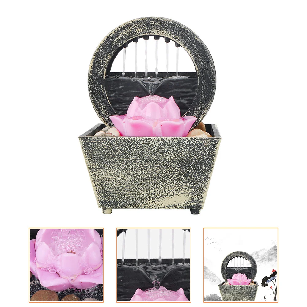 

1Set Creative Zen Desktop Waterfall Ornament Tabletop Fountain Home Office Decor Relaxation Indoor Bonsai Adornment