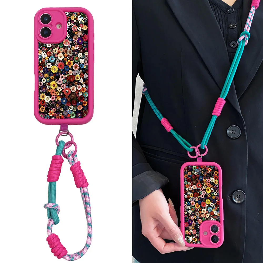 Cxd5 الملونة زهرة المعصم سلسلةLanyardCaseFor SamsungA56 55 36 26 16 06 15 35 25 54 34 24 73 53 21 71 51 31 72 52 32 14 12 17 07