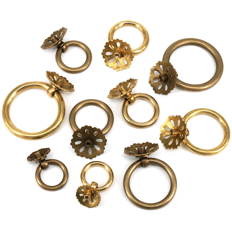 Vintage Furniture Jewelry Box Ring Knobs Antique Drawer Cabinet Door Pull Handle Kitchen Hardware