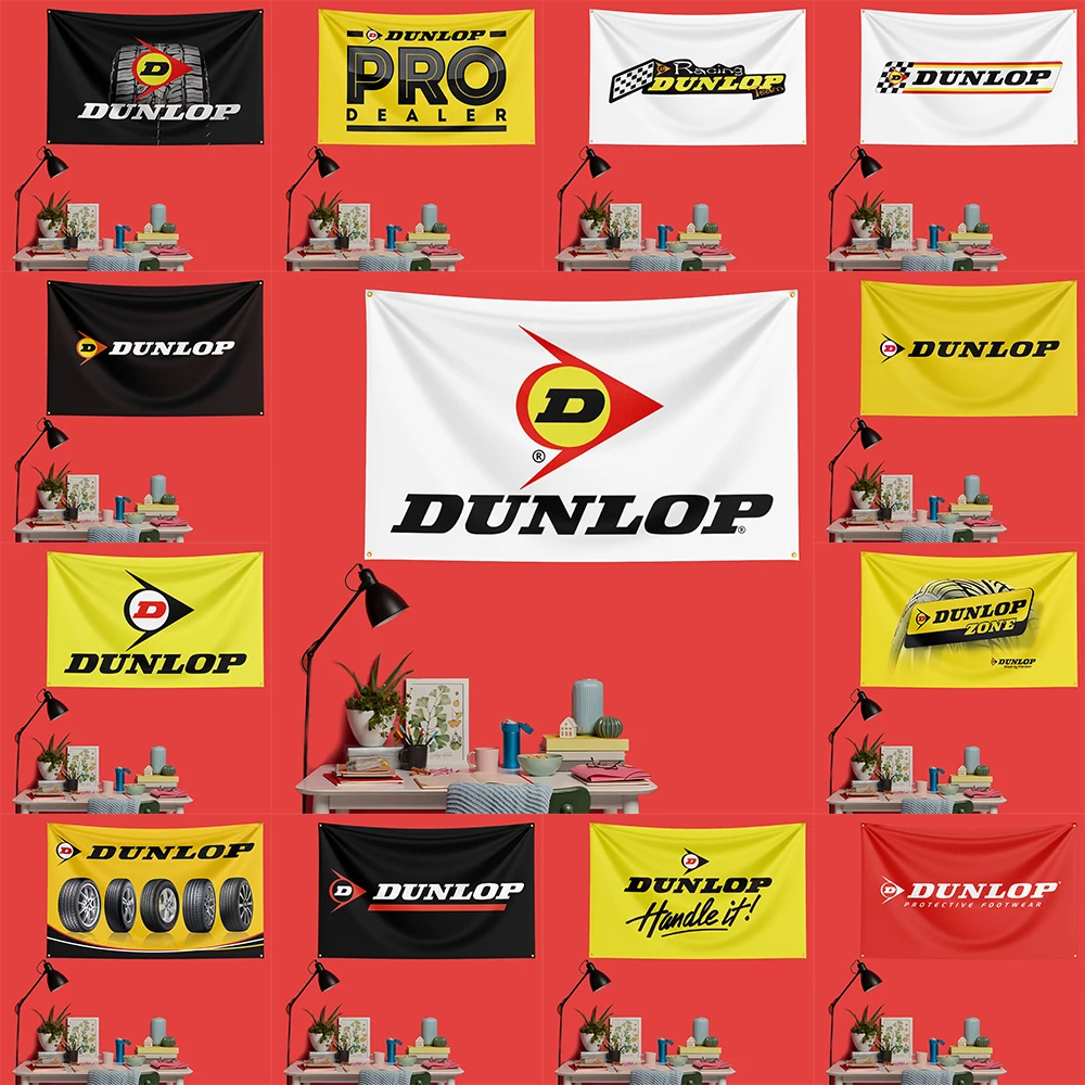 

Dunlop Tires Flag 3x5 FT 90x150cm Polyester Garage Wall Decor Banner For Racing Enthusiasts