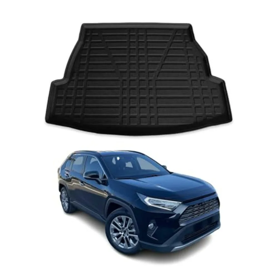 

Cargo Mats Liner for RAV4 2019-2025 Black All-Weather TPE Durable and Waterproof Interior Protection