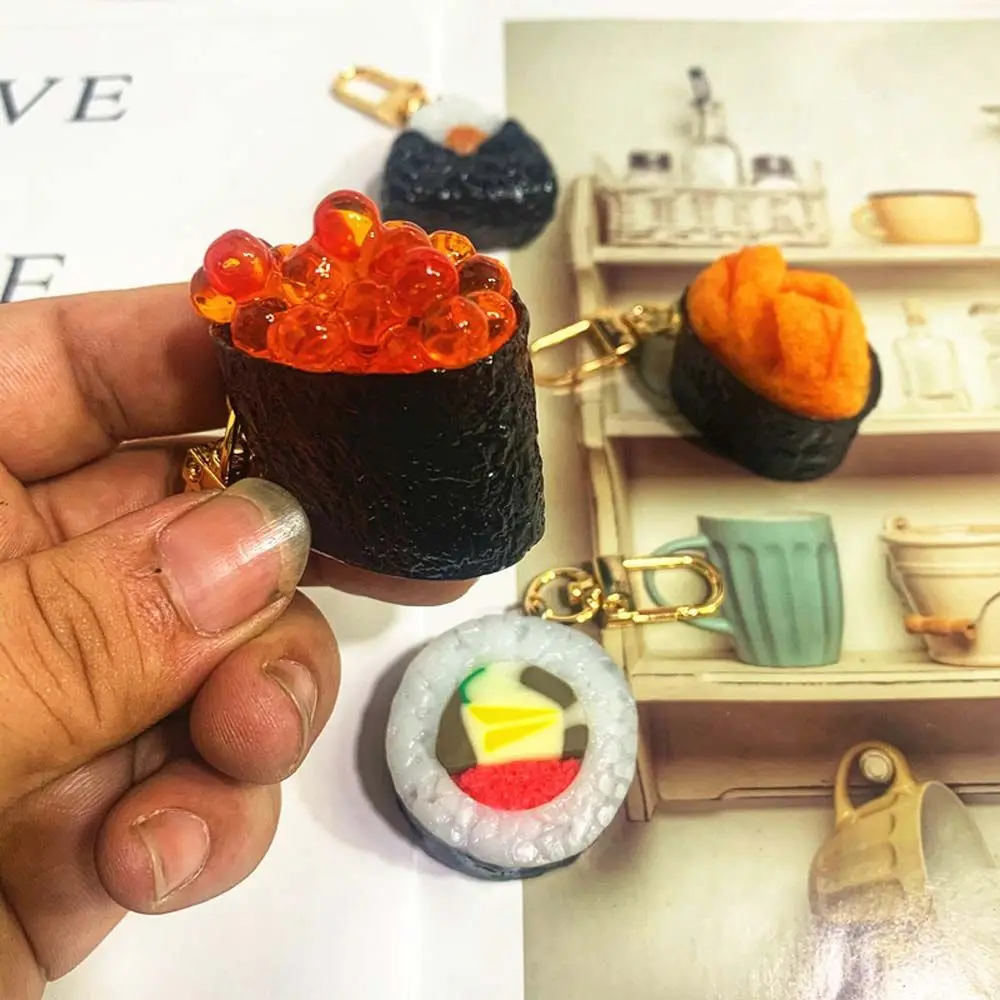 Men Gifts Japanese Cuisine Bag Salmon Creative Food Model Pendant Bag Pendants Simulation Sushi Keychains Keyrings Key Chains