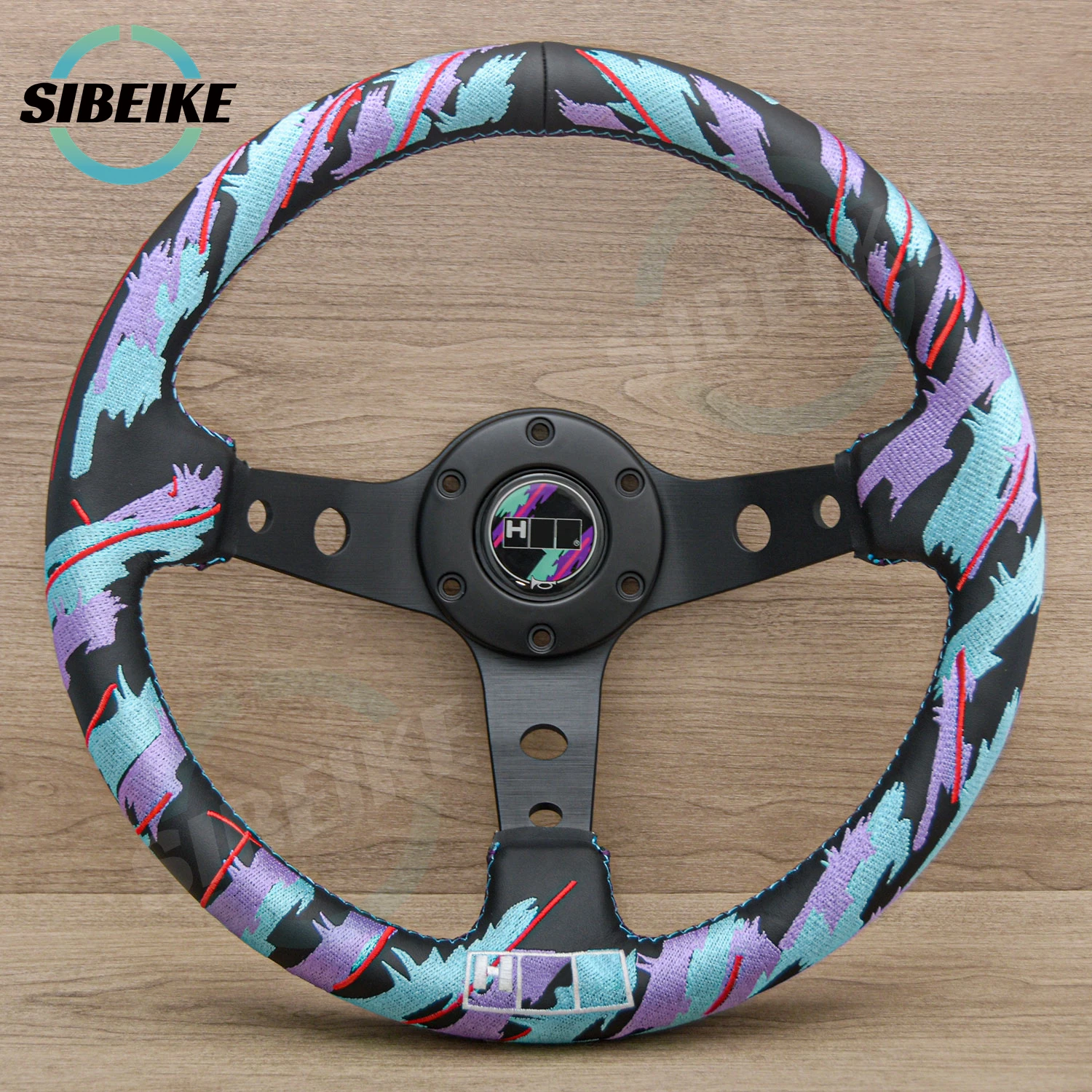 JDM 320mm Embroidery Steering Wheel Racing Inspired Drifting Gaming Deep Dish Steering Wheel