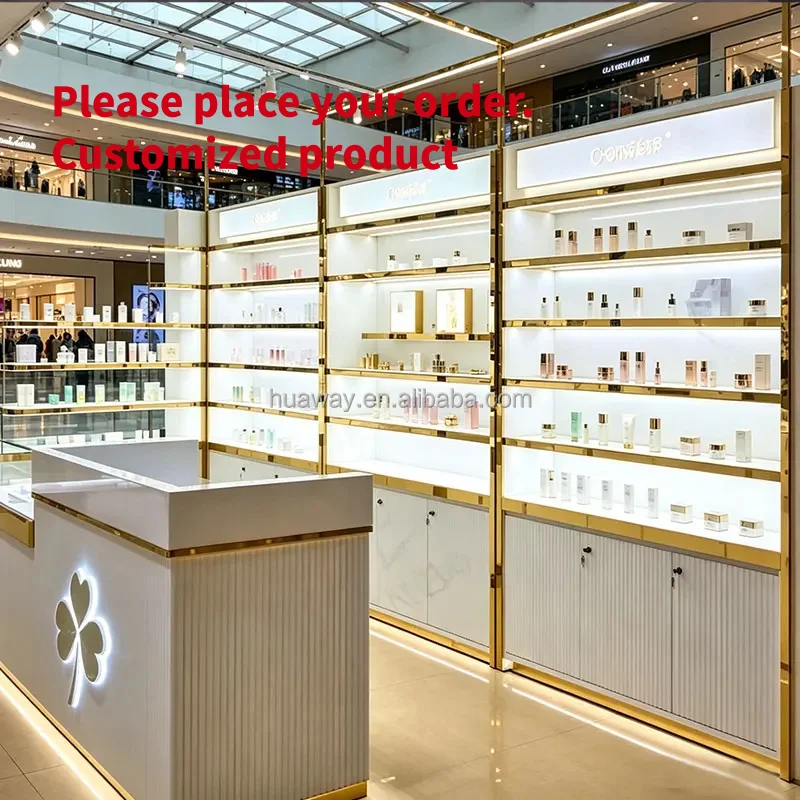 custom.Store Design Cosmetics Make up Display Cabinet Perfume Display Rack Skin Care Products Showcase Display Cabinet