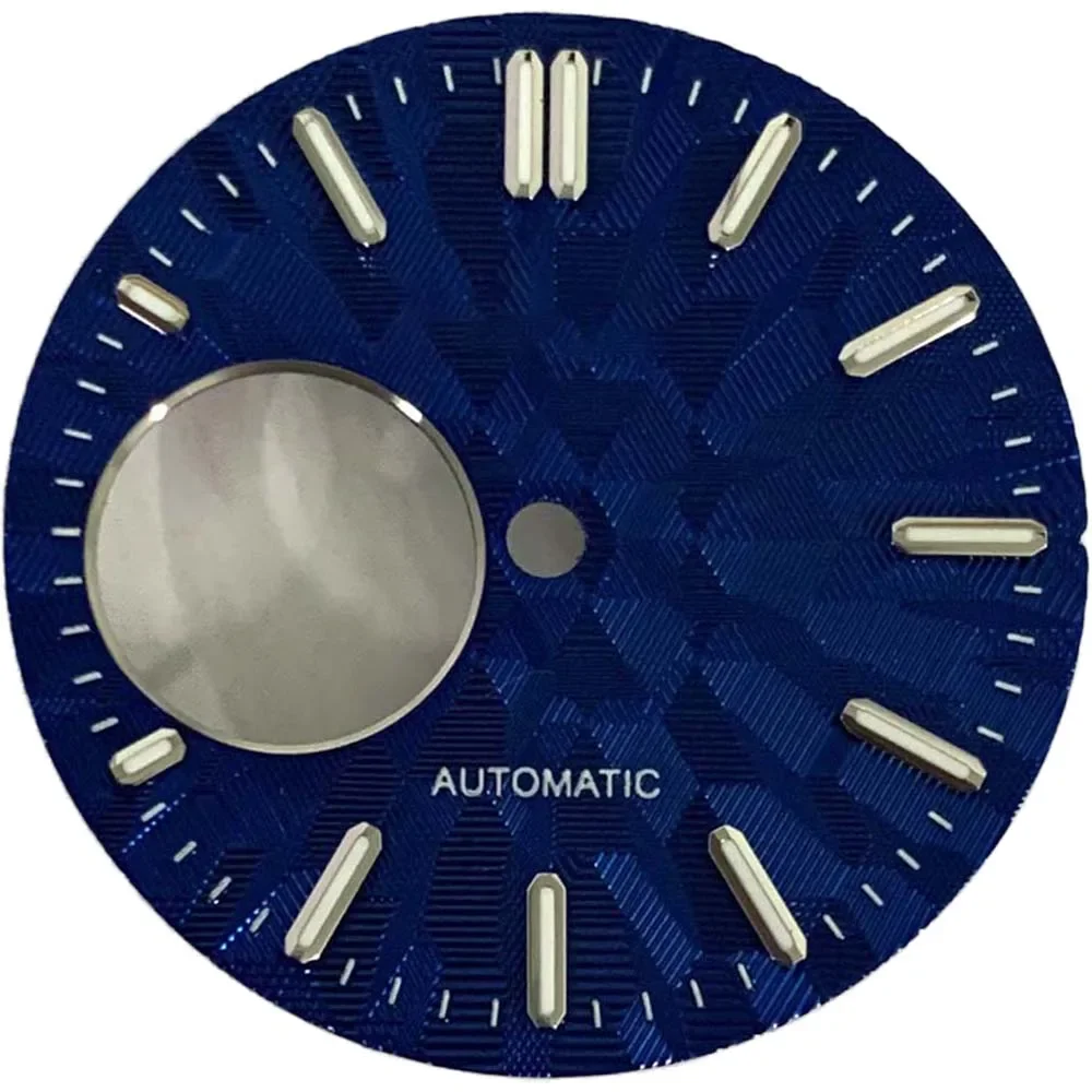 

Hollow Hexagon Convex Sunburst Texture Watch Dial Suitable for NH38 Movement Silver Rose Green Lume Mod Prats NH35 case