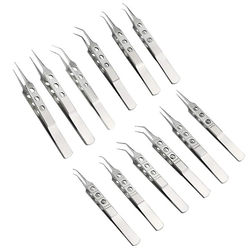 Stainless Steel Tweezers Platforms Ophthalmic FUE Hair Planting Micros Forceps