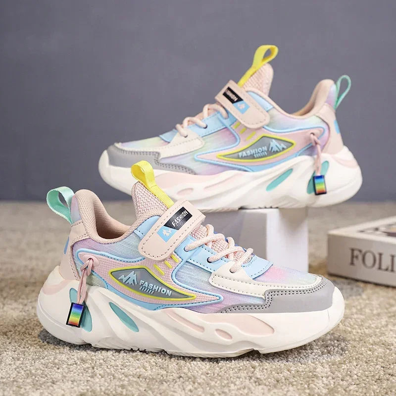 

Детские кроссовки для девочек, дышащие кроссовки из сетки, легкая спортивная обувь на мягкой подошве для детей, школьная обувь для прогулок, тенниса